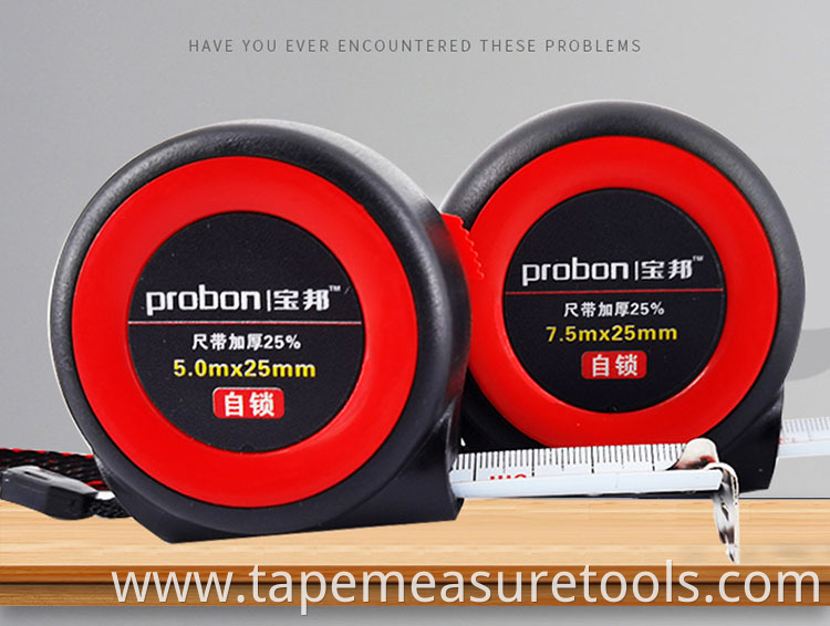 Factory hot sale 3m 5m 7.5m 10m Thickened Automatic lock tape measure with logo custom